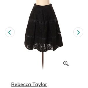 Rebecca Taylor skirt, lace, black, size 6